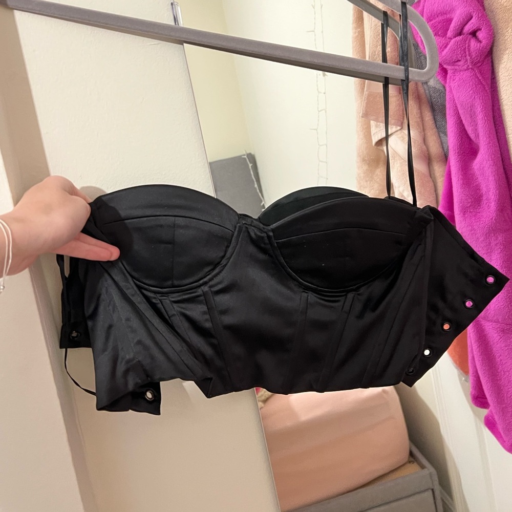 Princess Polly black bustier bandeux top
